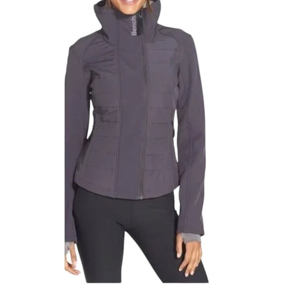 Bench Wisecrack Dark Gray Zip Up Coat jacket Women's Size M 2613 - Picture 1 of 13